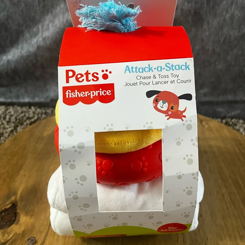 NEW Dog Puppy Toys Fisher Price: Stack Attack & Snuggle Up Warming Toy Anxiety